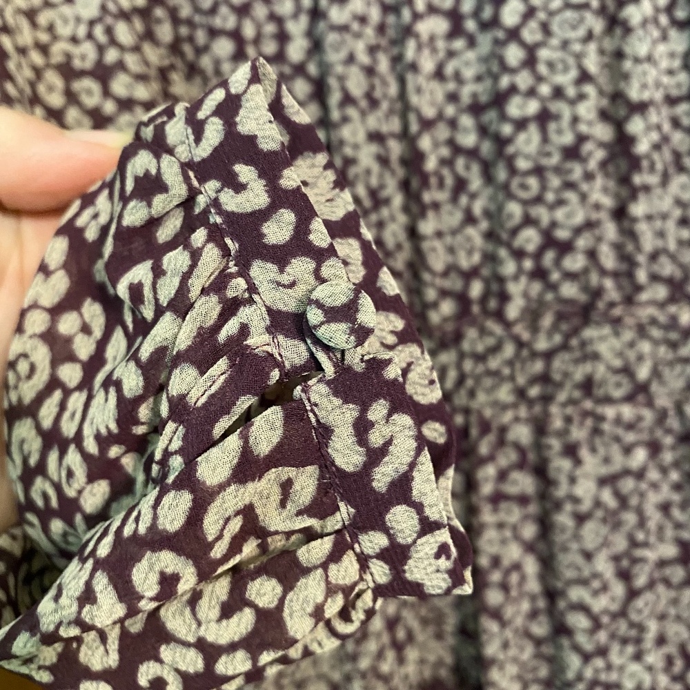 Rebecca Minkoff Ruffled Rosemary Mni Dress in Purple Leopard Print size S - Picture 15 of 16